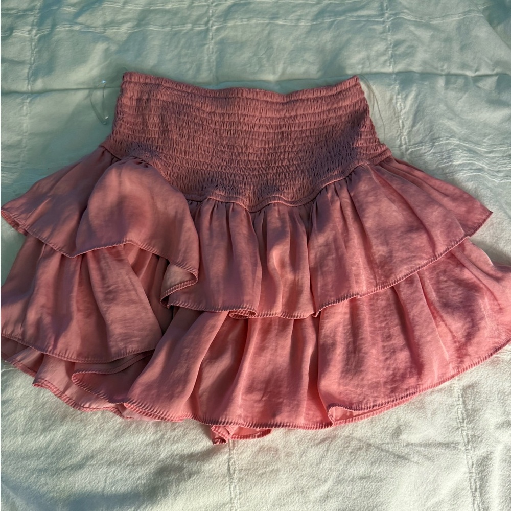 Entro Pink Smocked Bubble Mini Skirt